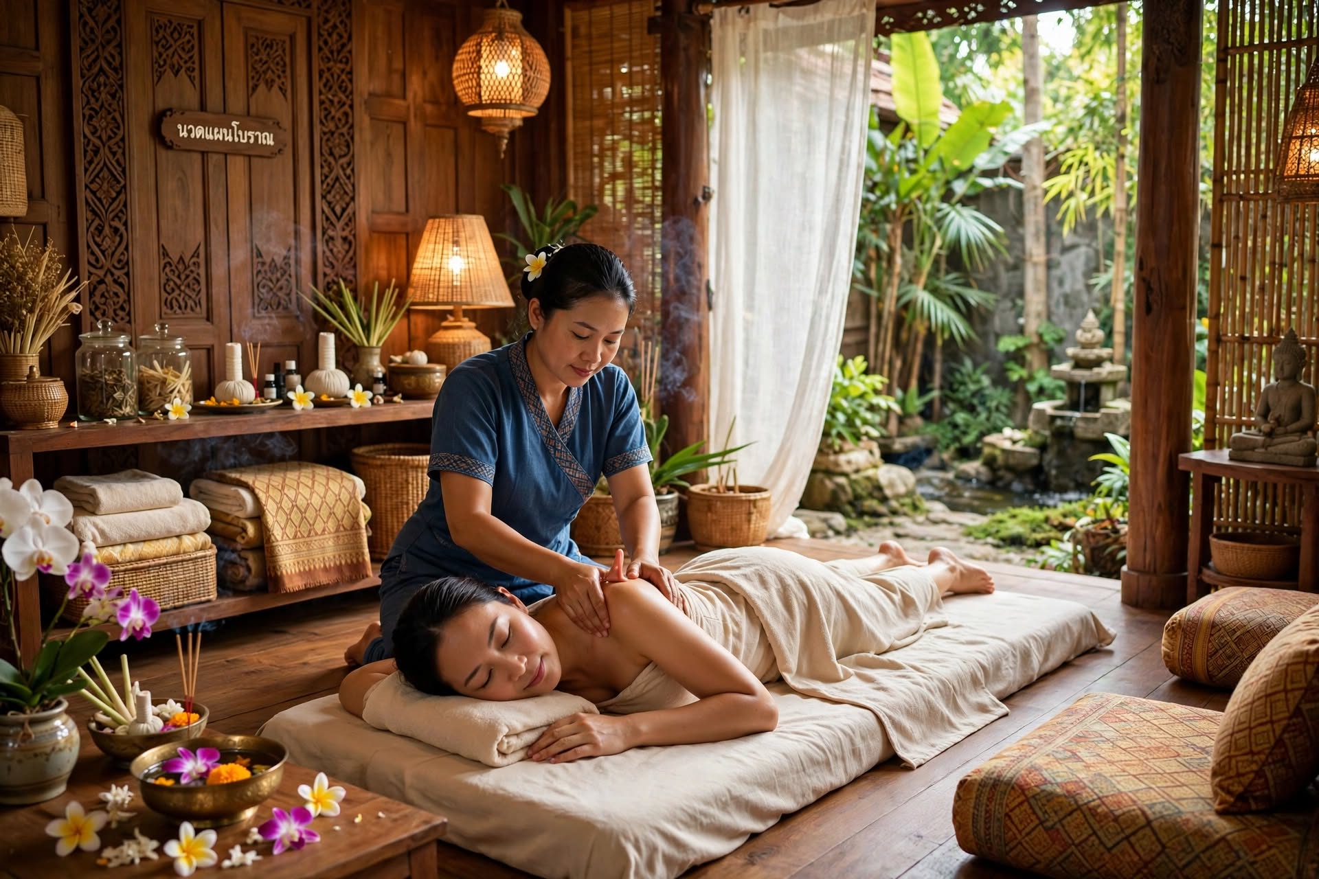 Djupgående thai style massage