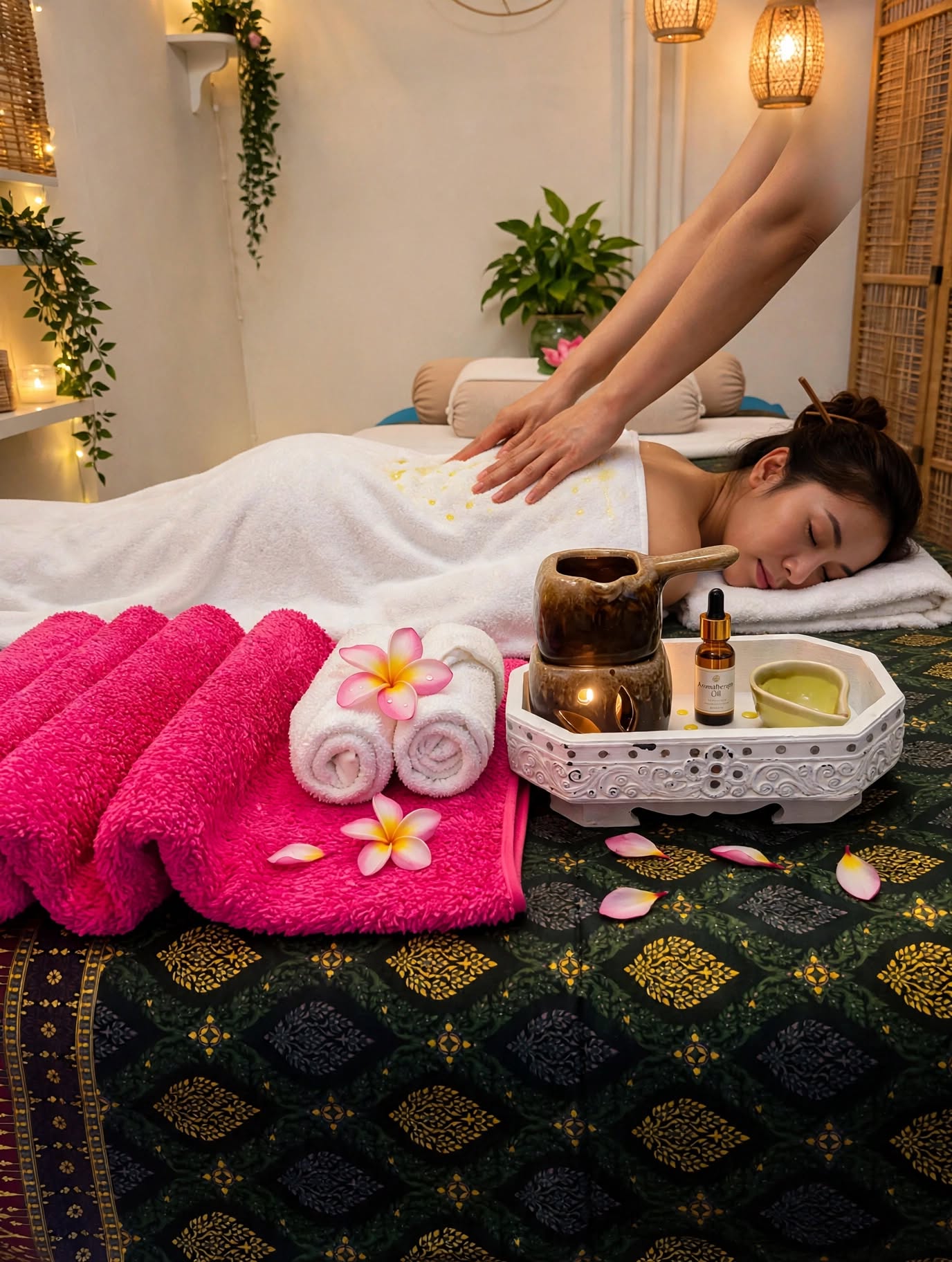 Avslappnande arom varm massage